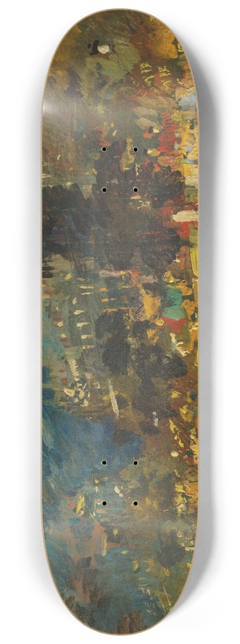 Konstantin Alexeevich Korovin - Parisian boulevard at night 8.25 inch art skate deck