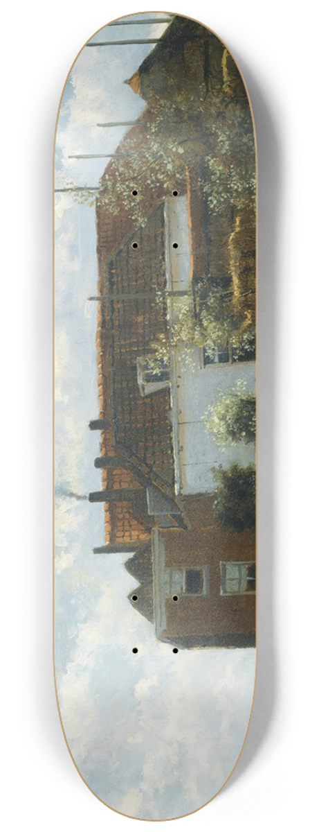 Johan Hendrik Weissenbruch - A FarmAlong A Canal In A Polder Landscape 8.25 inch art skate deck