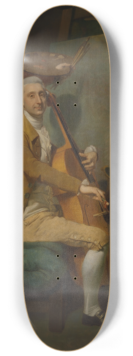 Johan Joseph Zoffany - Self-Portrait with His Daughter Maria Theresa, James Cervetto, and Giacobbe Cervetto 8.25 inch art skate deck
