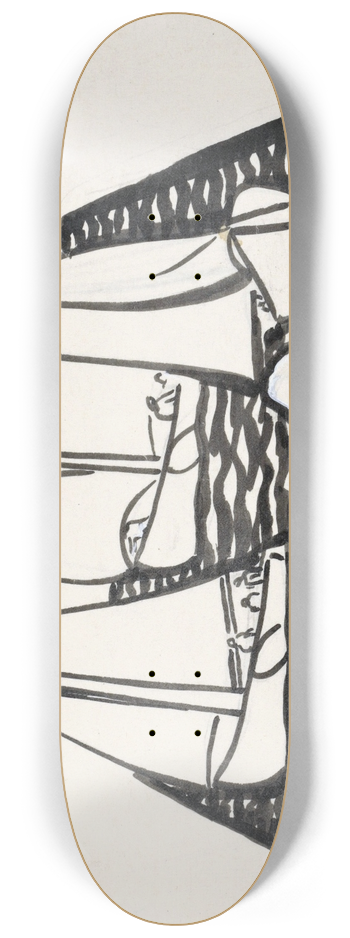 Leo Gestel - Drie zeilschepen en een meeuw 8.25 inch art skate deck