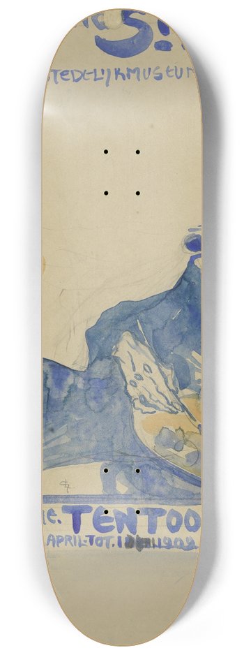 Leo Gestel - Ontwerp voor het affiche van de 19e jaarlijkse Tentoonstelling van Vereening St. Lukas in het Stedelijk Museum te Amsterdam 8.25 inch art skate deck