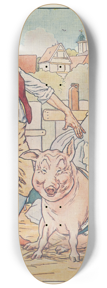 Leonard Leslie Brooke - A bandaged sow 8.25 inch art skate deck