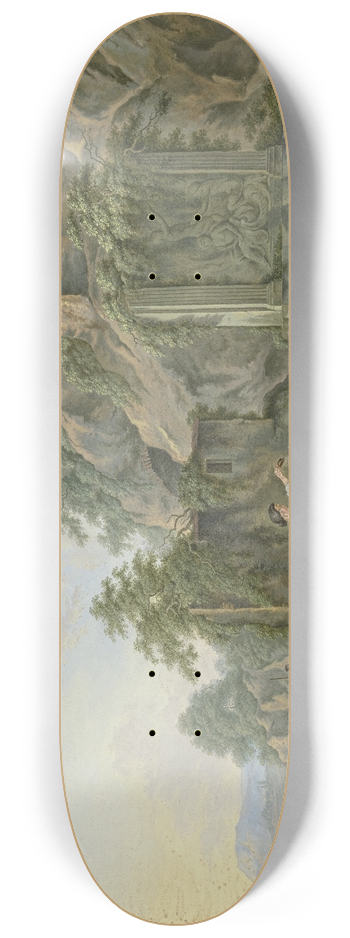 Johann Albrecht Friedrich Rauscher - Hirten an einem rmischen Brunnen 8.25 inch art skate deck