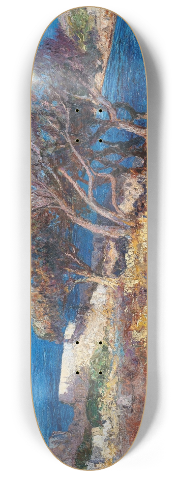 Leontine von Littrow - A Coastal Landscape 8.25 inch art skate deck