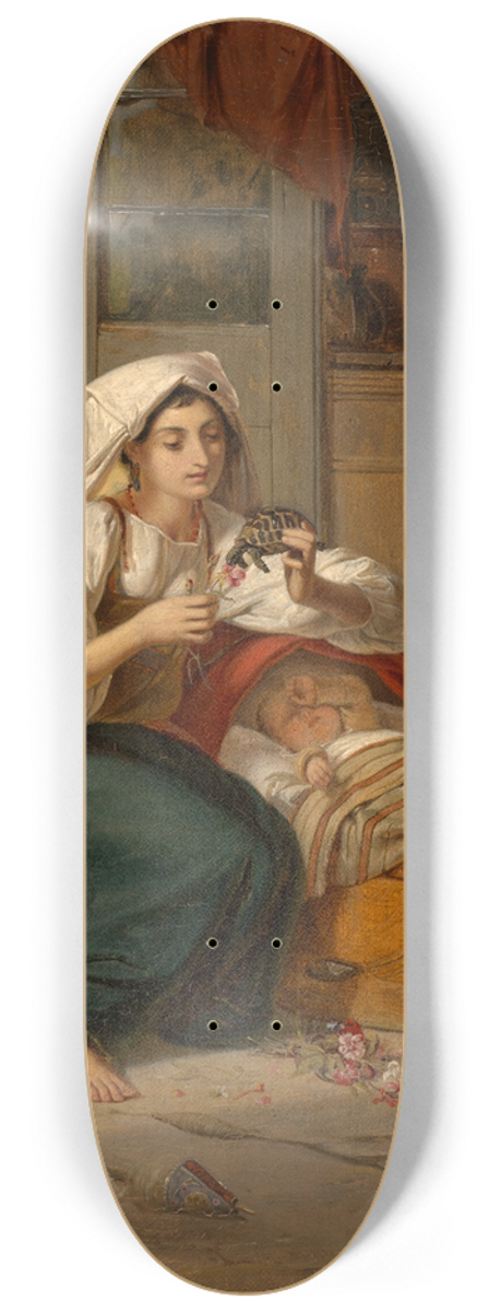 Johann Baptist Kirner - Italienerin an der Wiege 8.25 inch art skate deck