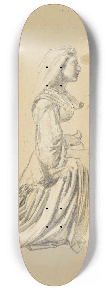 Johann Baptist Kirner - Kneeling pilgrims at prayer 8.25 inch art skate deck