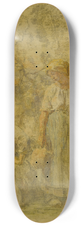 Lon Augustin Lhermitte - Two Peasant Girls 8.25 inch art skate deck