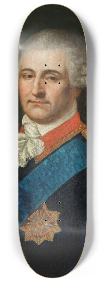 Johann Baptist von Lampi the Elder - Portrait of Stanisaw August Poniatowski in the generals uniform 8.25 inch art skate deck