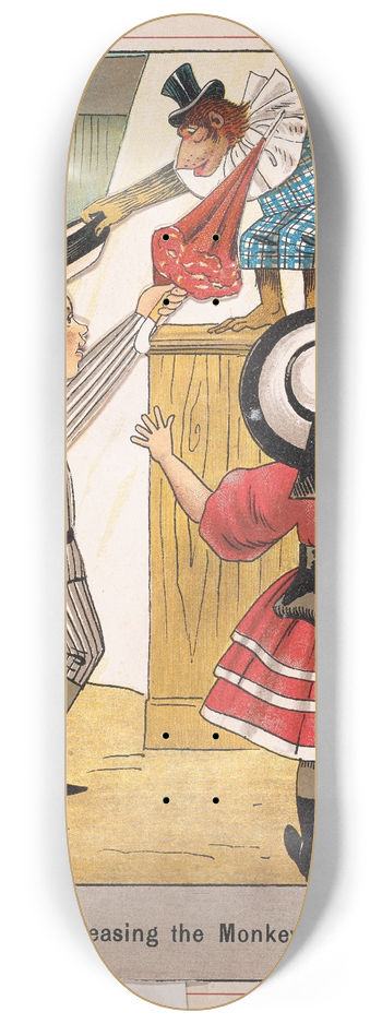 Lothar Meggendorfer - Teasing the Monkey 8.25 inch art skate deck