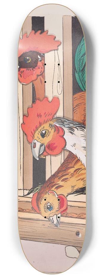 Lothar Meggendorfer - The chickens 8.25 inch art skate deck
