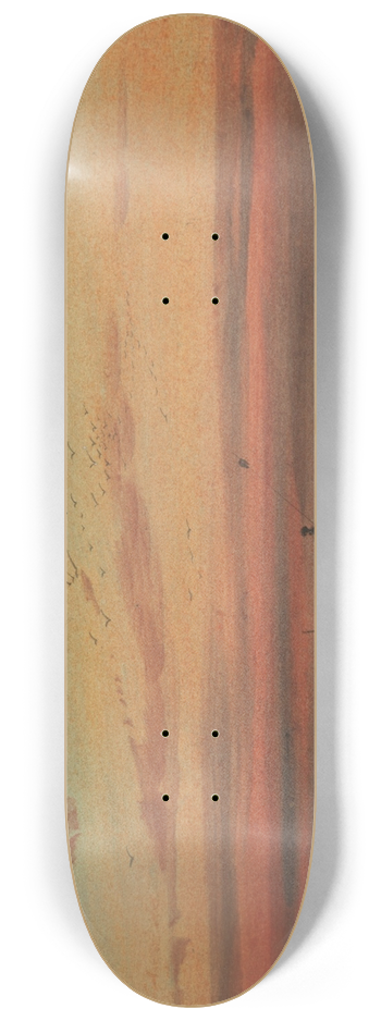 Louis-Amable Crapelet - Sunset in Egypt, with two Bedouins on camels 8.25 inch art skate deck