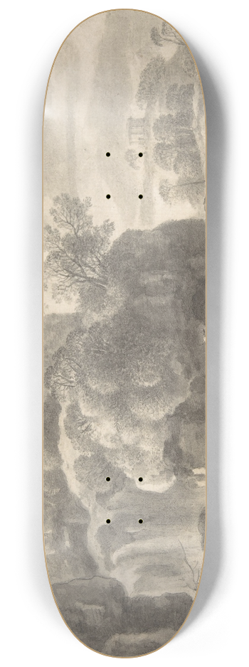 Johann Christian Klengel - Ideal Landscape with a Shepherd and Cows 8.25 inch art skate deck