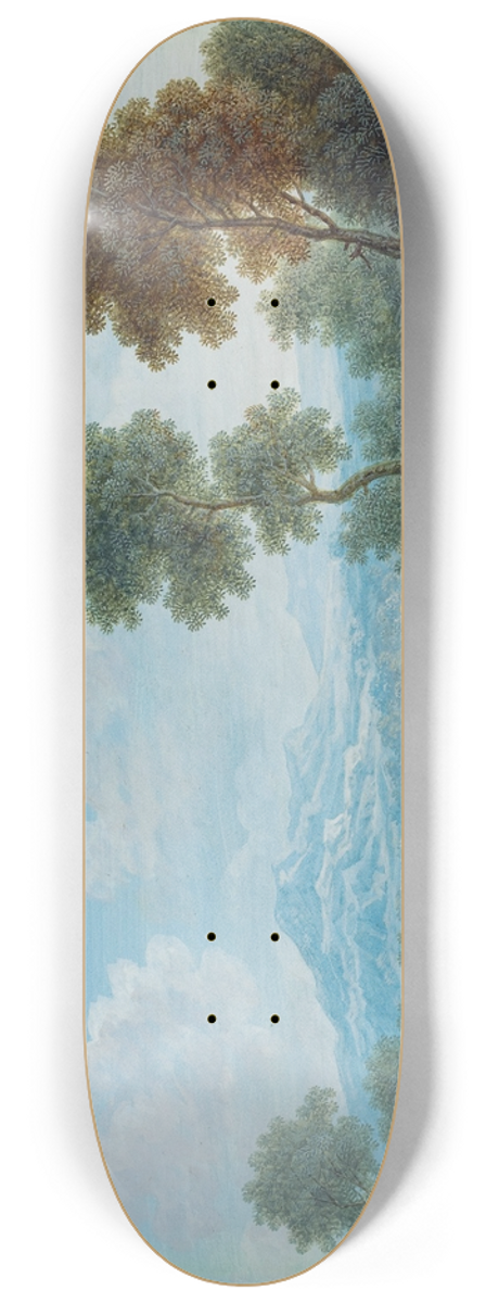 Johann Christoph Dietzsch - Travelers in a Broad Valley 8.25 inch art skate deck
