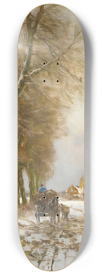 Louis Apol - Figures On A Snowy Path 8.25 inch art skate deck