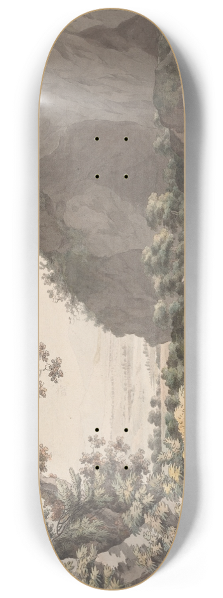 Johann Conrad Steiner - A Wooded Valley with Rocky Cliffs 8.25 inch art skate deck