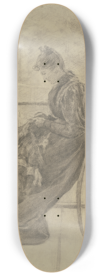 Louis Eysen - Mary Eysen on the balcony 8.25 inch art skate deck