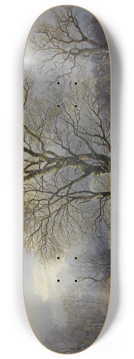 Johannes Bartholomus Duntze - Winter Landscape 8.25 inch art skate deck