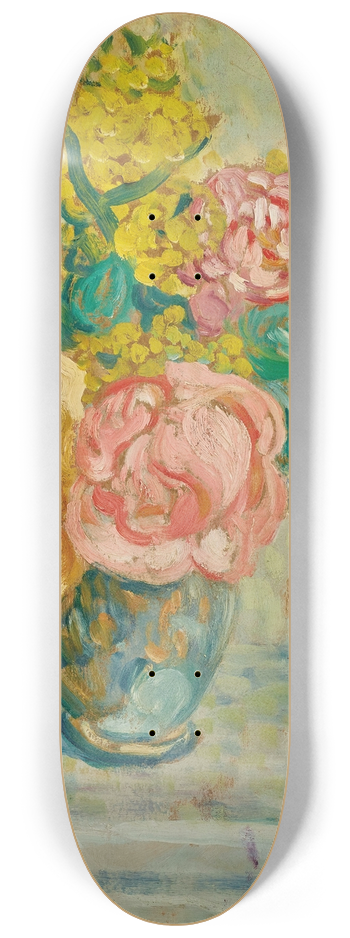 Louis Valtat - Bouquet de roses et de mimosas 8.25 inch art skate deck