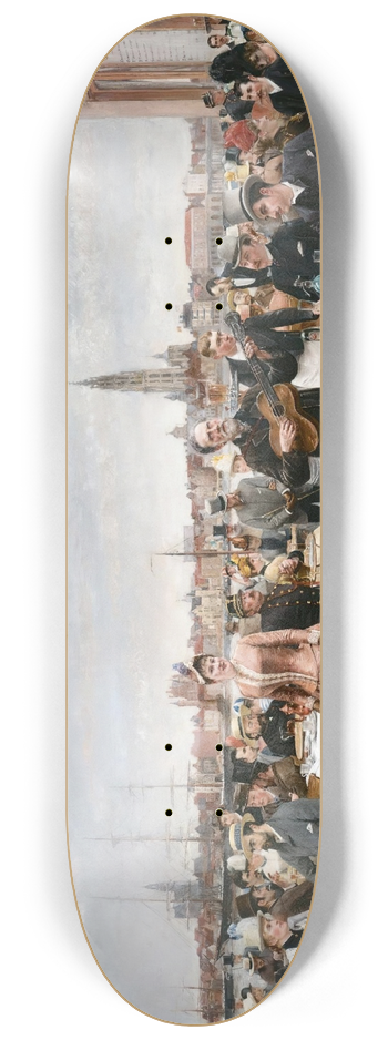 Louis Van Engelen - The Caf Belvedere, Antwerp 8.25 inch art skate deck