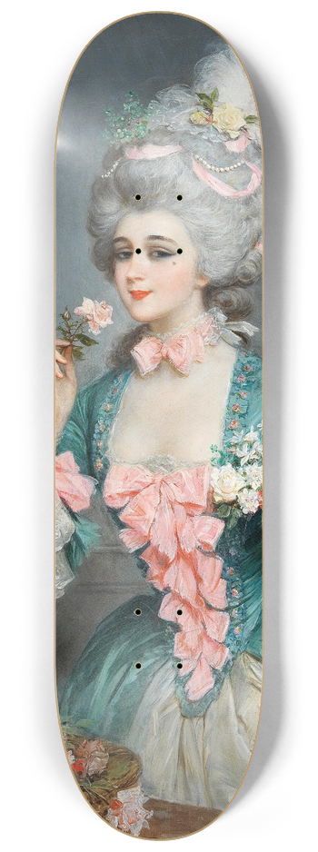 Lucius Rossi - An Elegant Lady with Roses 8.25 inch art skate deck