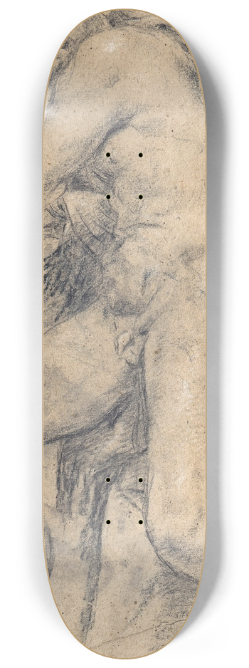 Ludovico Carracci - Male Nude (Hercules) 8.25 inch art skate deck