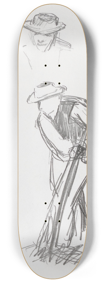 Ludvig Karsten - Hode; mann som slr gress 8.25 inch art skate deck