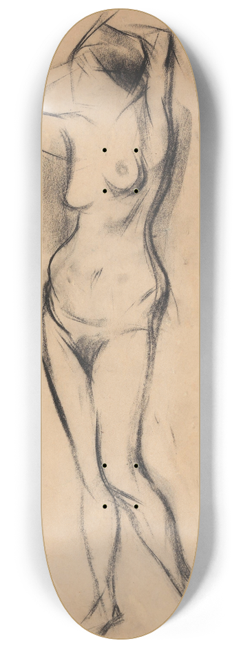 Ludvig Karsten - Stende kvinneakt 8.25 inch art skate deck