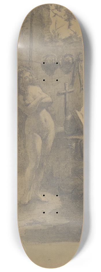 Ludwig Borntrger - Die Versuchung des Heiligen Antonius 8.25 inch art skate deck