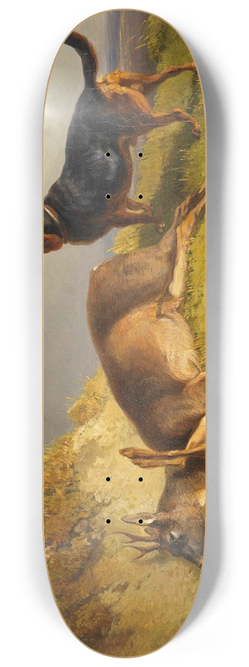 Ludwig Gustav Voltz - Erlegtes Wild und Jagdhund 8.25 inch art skate deck