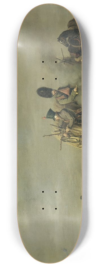 Johannes Hari - Bivouac at Molodechno, 3-4 December 1812; an episode from Napoleons Retreat from Russia 8.25 inch art skate deck
