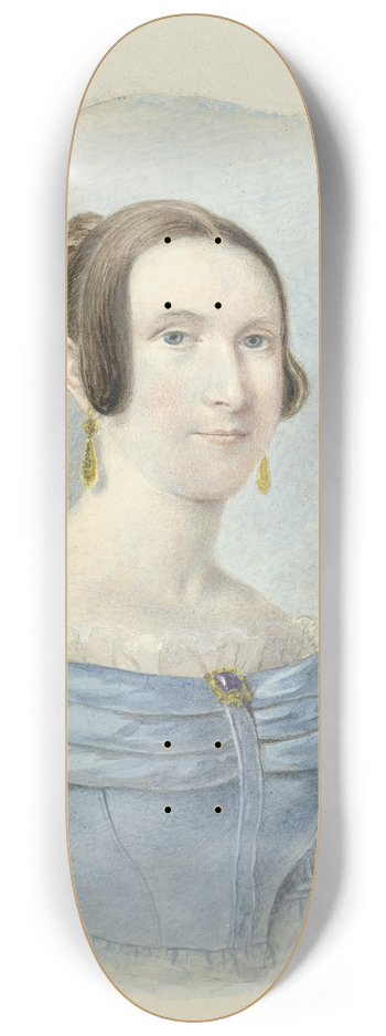 Johannes Hari - Vrouw in een blauwe japon, met gouden oorbellen 8.25 inch art skate deck