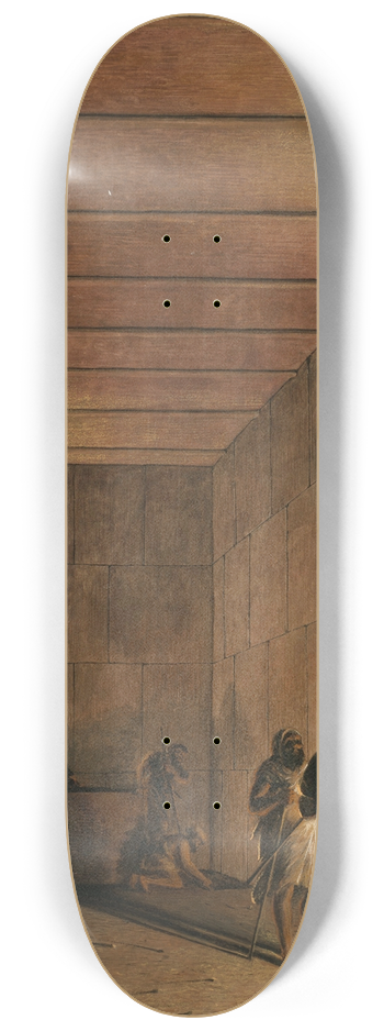 Luigi Mayer - Arab men discovering an ancient tomb 8.25 inch art skate deck