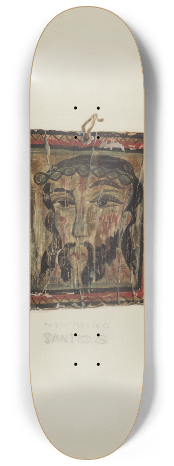 Majel G. Claflin - Small Christo Head  Retablo 8.25 inch art skate deck