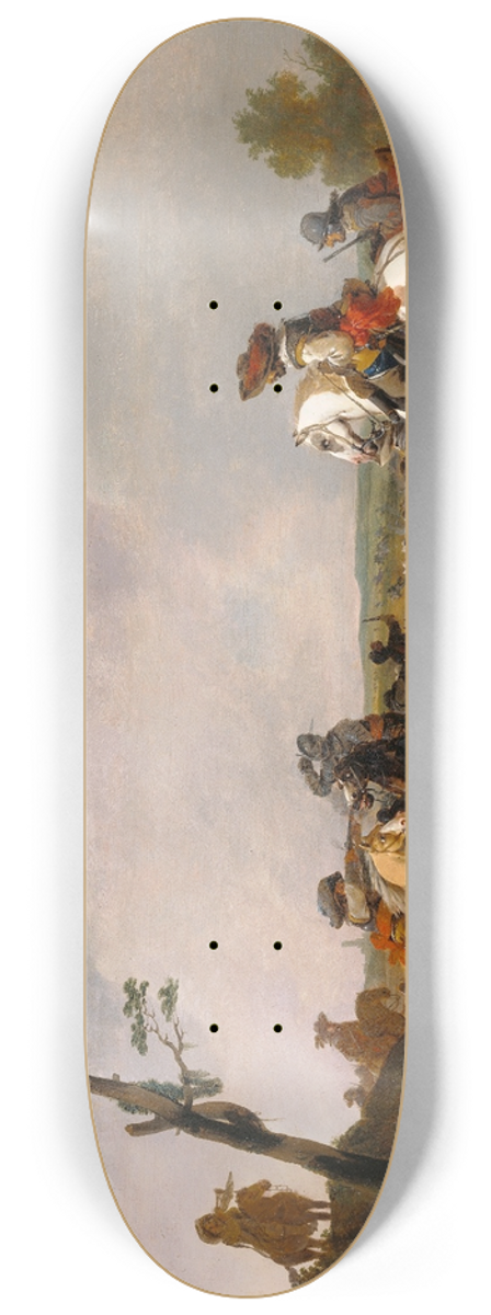 Johannes Lingelbach - Battle Scene 8.25 inch art skate deck