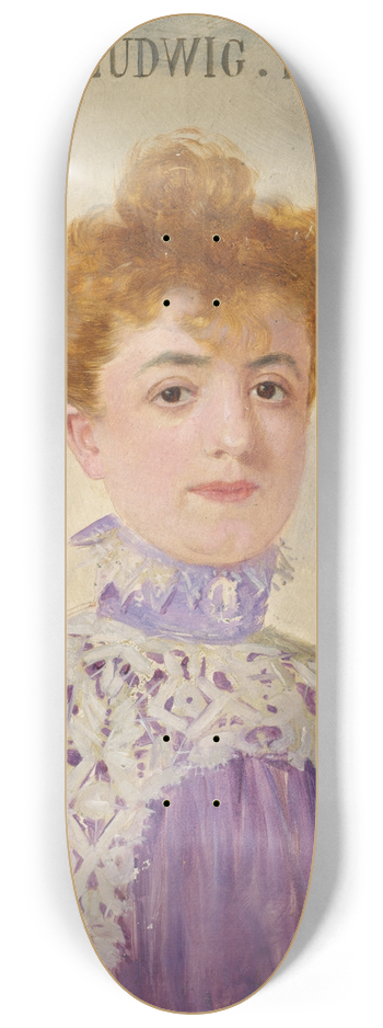 Marcel Baschet - Jeanne Ludwig (1867-1898), socitaire de la Comdie-Franaise. 8.25 inch art skate deck