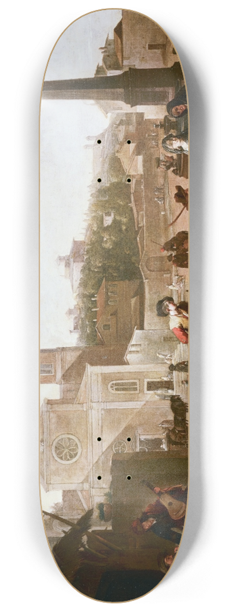 Johannes Lingelbach - The Piazza del Popolo, Rome 8.25 inch art skate deck