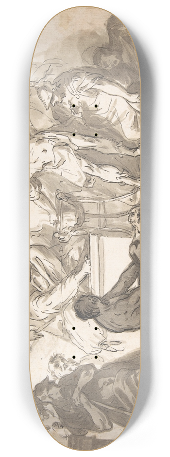 Marco Marcola - Gaius Mucius Scaevola Thrusting His Right Hand into Fire 8.25 inch art skate deck