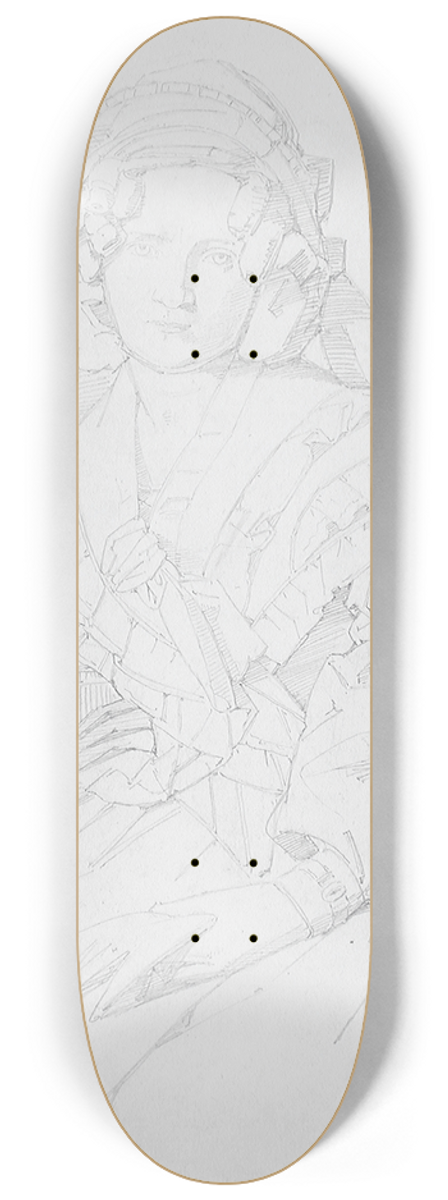 Johannes Samuel Otto - Portrait of a Woman 8.25 inch art skate deck