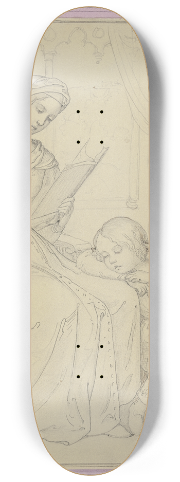 Marie Ellenrieder - Mutter, ihrem Kind vorlesend 8.25 inch art skate deck