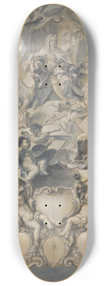 Johann Evangelist Holzer - The Arts and Powers Pay Homage to Emperor Charles VI 8.25 inch art skate deck