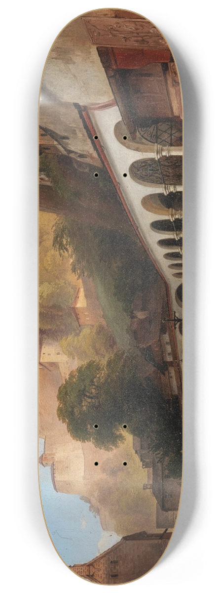 Johann Fischbach - Salzburg, a View of St. Peters Cemetery 8.25 inch art skate deck