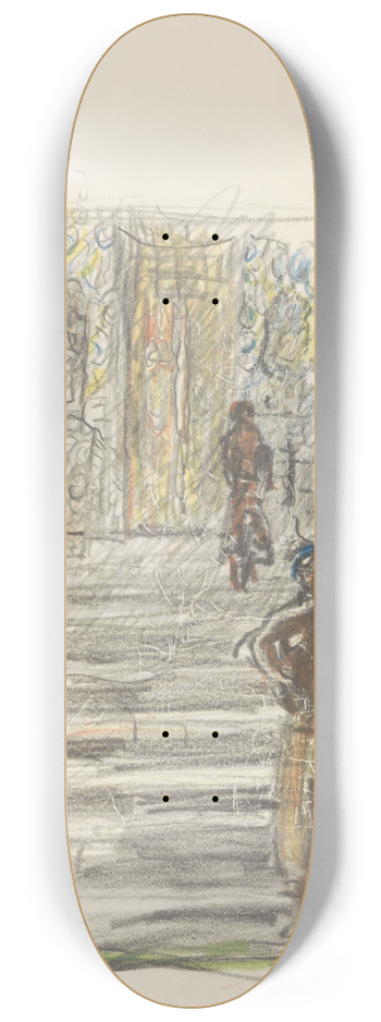 Marius Bauer - Figuren op een tempeltrap 8.25 inch art skate deck