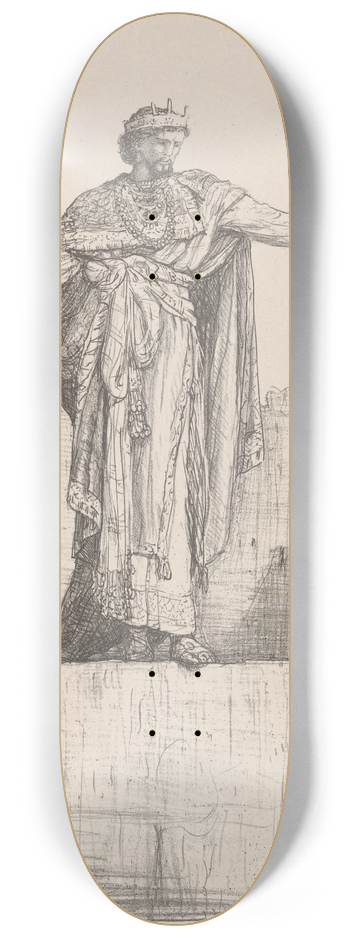 Marius Bauer - Koning staand op een muur 8.25 inch art skate deck