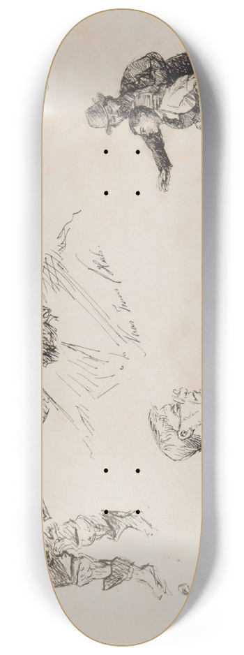 Marius Bauer - Studieblad, onder andere met een kopie naar Frans Hals 8.25 inch art skate deck