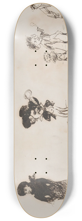 Marius Bauer - Studieblad, onder andere met karikaturen 8.25 inch art skate deck