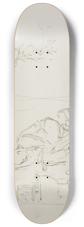 Marius Bauer - Zittende man in een interieur 8.25 inch art skate deck