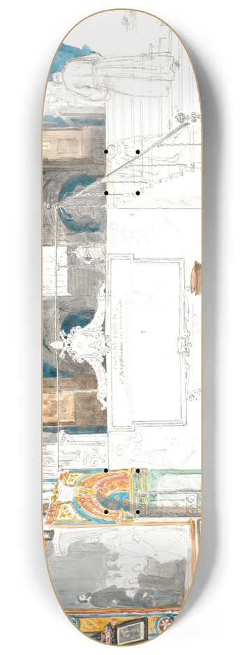 Martinus Rrbye - Det indre af klostret S. Benedetto i Subiaco 8.25 inch art skate deck