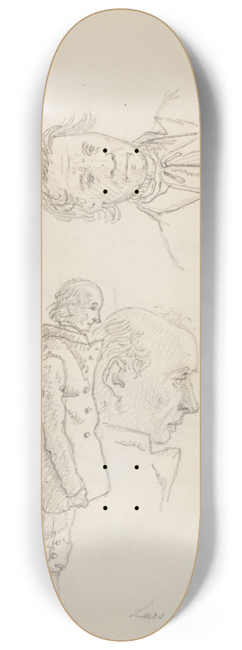 Martinus Rrbye - Studier af fanger fra Forbedringshuset 8.25 inch art skate deck