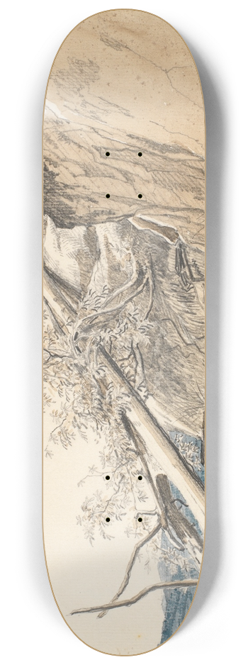 Martinus Rrbye - Tree Trunk Leaning Against a Rock. Norway 8.25 inch art skate deck