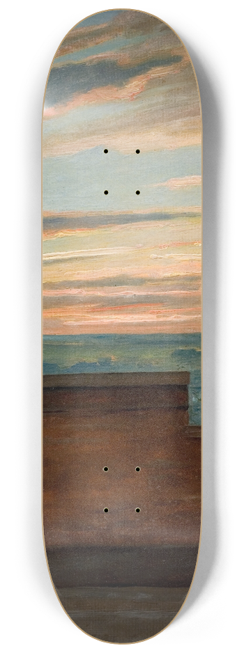 Martinus Rrbye - View of Copenhagen at Sunset 8.25 inch art skate deck